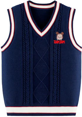 (Toddler) Disney Kids Sleeveless Navy Knit Vest - Simple Cartoon Letter Design. KLSS018 Buy (Toddler) Disney Kids Sleeveless Navy Knit Vest - Simple Cartoon Letter Design. KLSS018