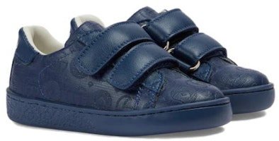 婴童 GUCCI古馳 帆布 舒適休閑 低筒 學步鞋 深藍色 Lookbook 婴童 GUCCI古馳 帆布 舒適休閑 低筒 學步鞋 深藍色