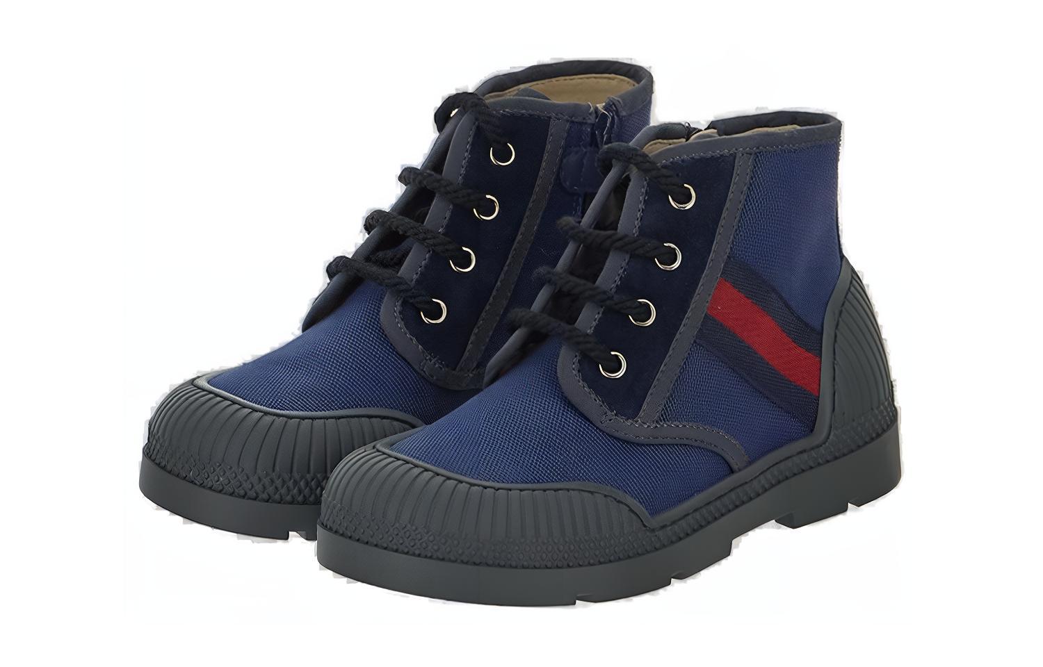 (Toddler) Gucci Cotton Canvas Lace-Up Low-Top 'Blue' 749243-FACRG-4244