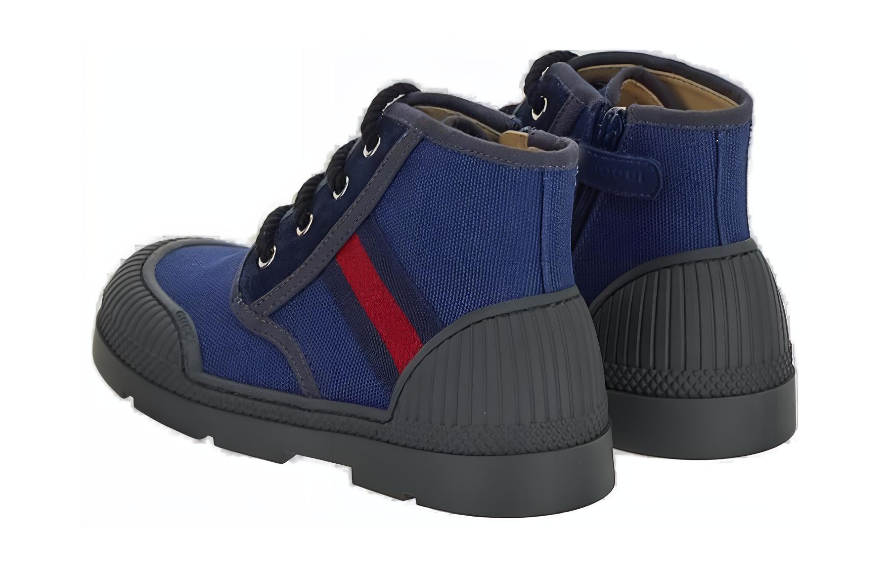 Lookbook (Toddler) Gucci Cotton Canvas Lace-Up Low-Top 'Blue' 749243-FACRG-4244