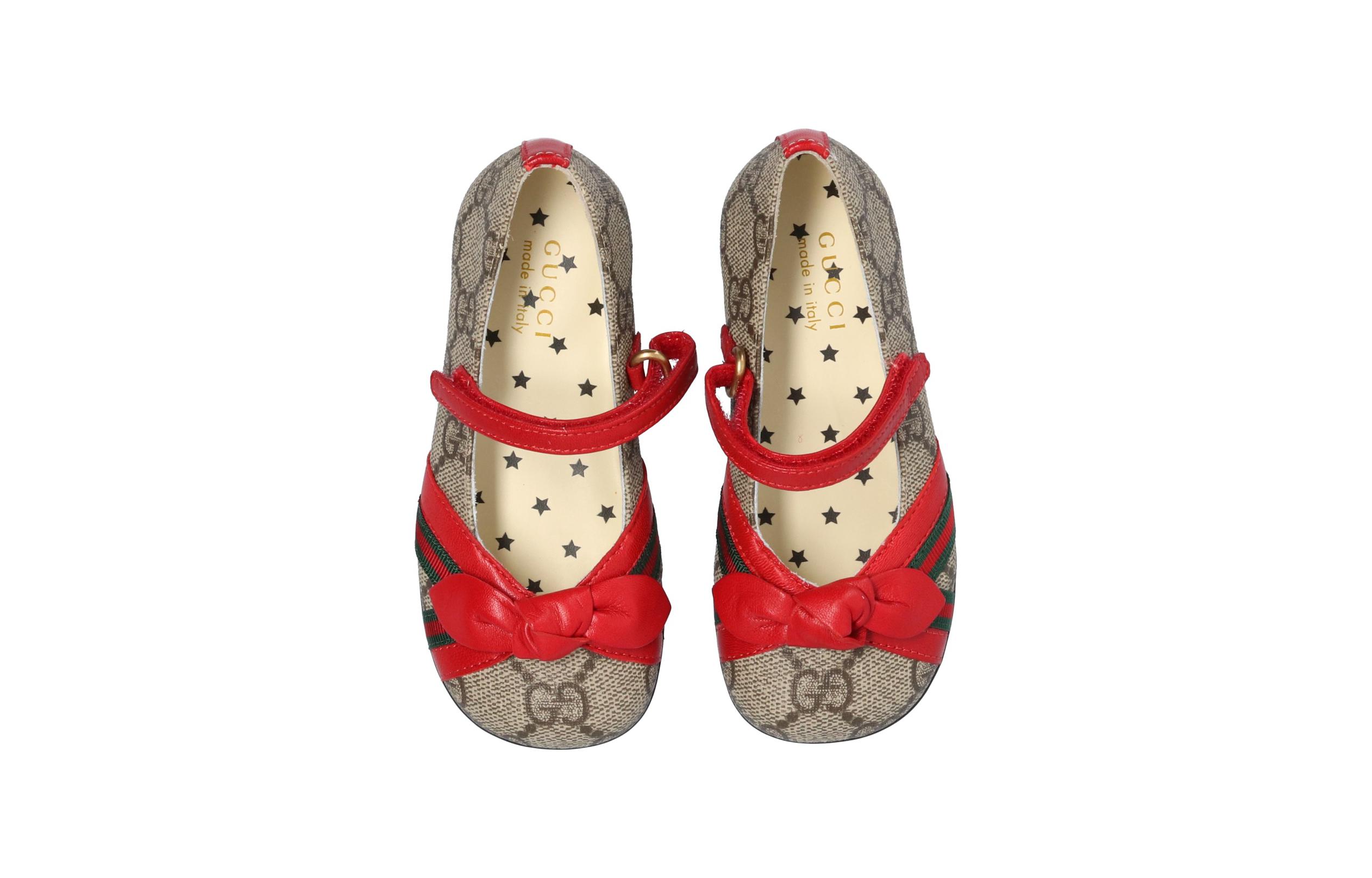 Shop (Toddler) Gucci GG Ballet Flats 'Beige Ebony' 649033-2OQ40-9766