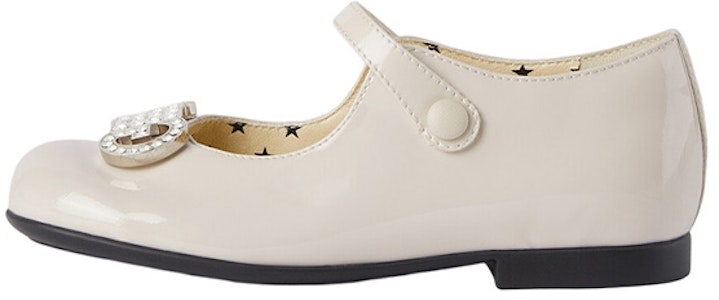 嬰幼兒 GUCCI古馳 漆皮 平跟 圓頭 釦扣 低筒 平底鞋 米白色 Buy 嬰幼兒 GUCCI古馳 漆皮 平跟 圓頭 釦扣 低筒 平底鞋 米白色