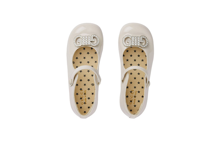 Lookbook (TD) Gucci Mary Jane Flat 'Kulit Sintetik Putih Susu' 714531-AAA23-9545