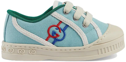 Order 嬰童 GUCCI古馳 Tennis 1977 帆布 圓頭繫帶 低筒 學步鞋 淺藍色