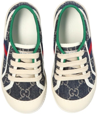 嬰兒 GUCCI古馳 Tennis 1977 圓頭繫帶 低筒 學步鞋 藍色 Lookbook 嬰兒 GUCCI古馳 Tennis 1977 圓頭繫帶 低筒 學步鞋 藍色