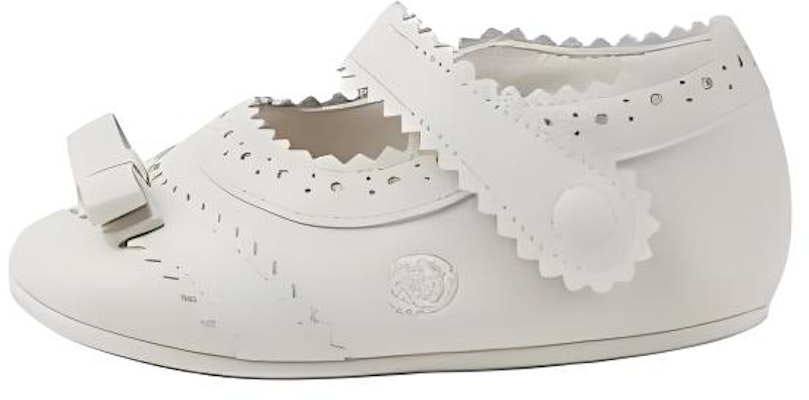 (Toddler) Gucci Walking Shoes 'White Flat Buckle with Fan-Shaped Trim' 779150-BLN00-9050 Buy (Toddler) Gucci Walking Shoes 'White Flat Buckle with Fan-Shaped Trim' 779150-BLN00-9050