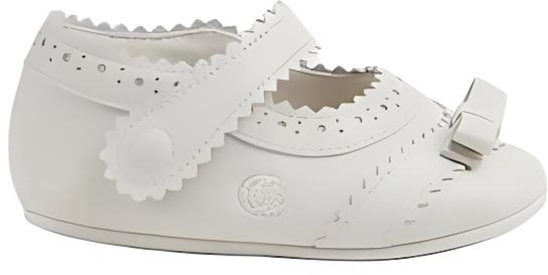 (Toddler) Gucci Walking Shoes 'White Flat Buckle with Fan-Shaped Trim' 779150-BLN00-9050 Order (Toddler) Gucci Walking Shoes 'White Flat Buckle with Fan-Shaped Trim' 779150-BLN00-9050
