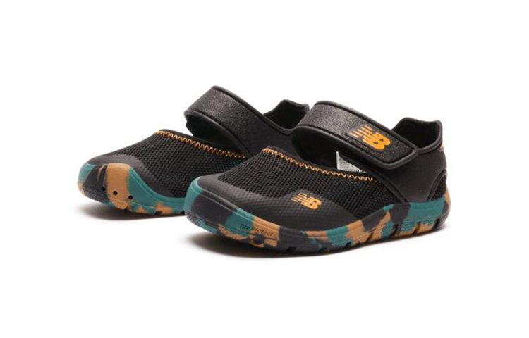 Order (TD) New Balance 208 Velcro Sandales Plates Sport Noir Jaune Vert ''Noir Jaune Vert'' IO208CK2