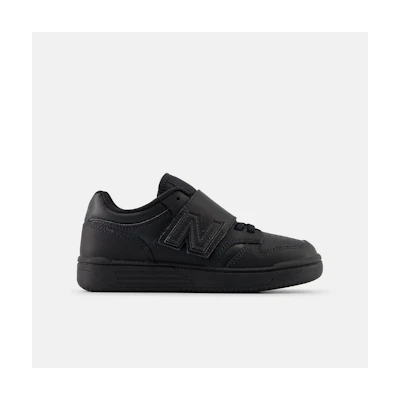 (TD) NB 480 Kids Casual Shoes with Bungee Lace and Strap Black