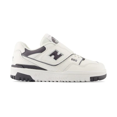 (TD) NB 550 Big Kids Casual Shoes White/Deep Gray White color