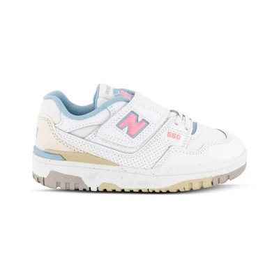 (TD) NB 550 Big Kids White Casual Sneakers White color