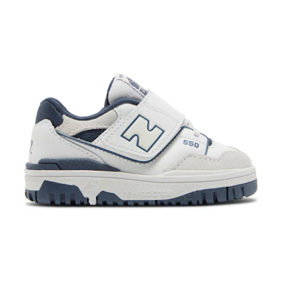 (Infant) NB 550 Bungee Lace Top Strap 'White Vintage Indigo'