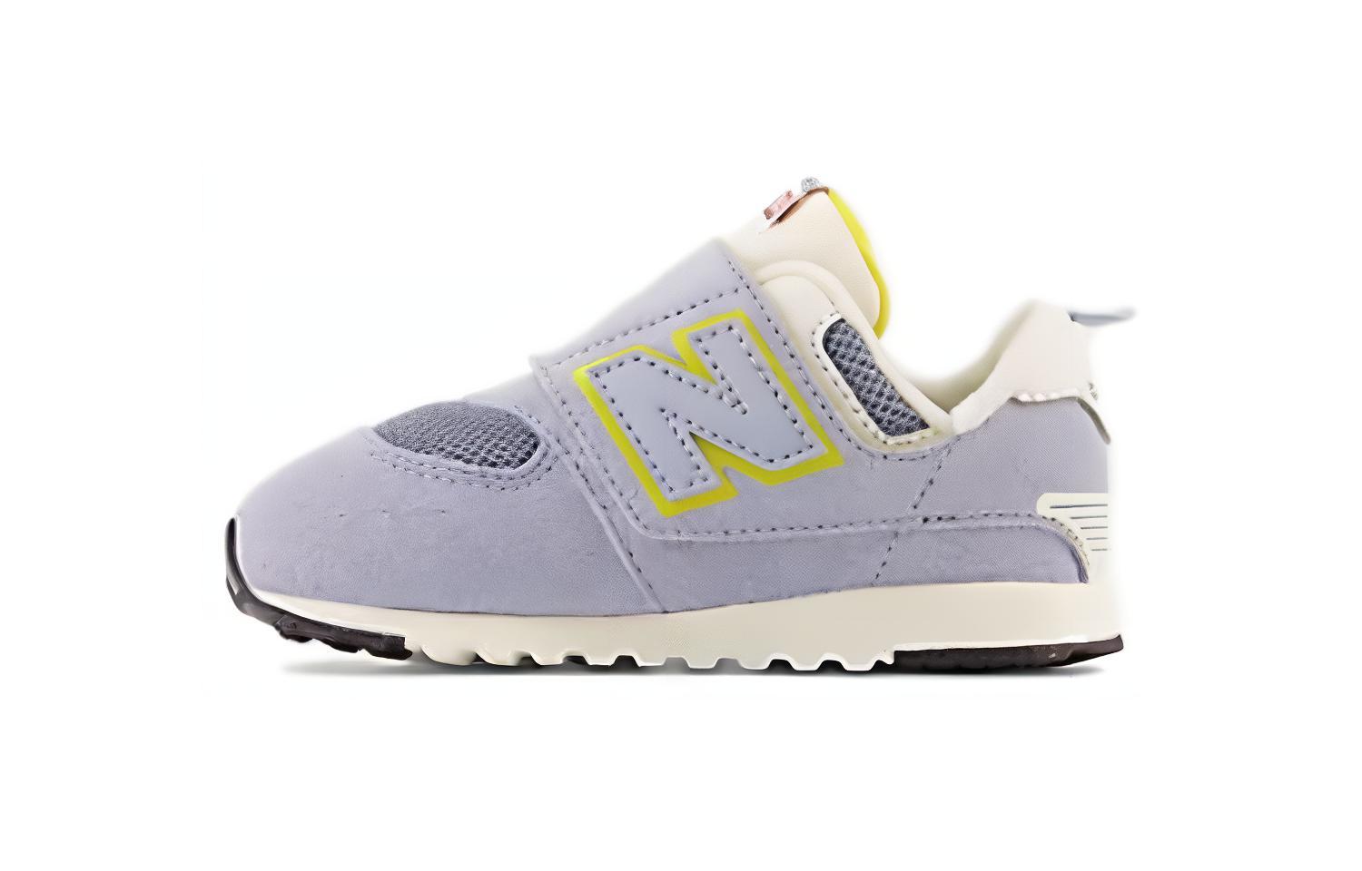 Buy (TD) New Balance 574 New-B Hook & Loop Lebar 'Kelabu Artik Kuning Muda' NW574KB1
