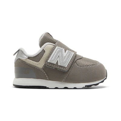(Infant) NB 574 New-B Hook & Loop Wide 'Rain Cloud Silver Metallic'