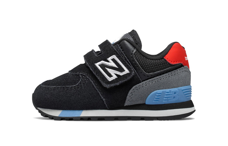 Buy (TD) New Balance Hook and Loop 574 'Negro Azul Rojo' IV574JHO