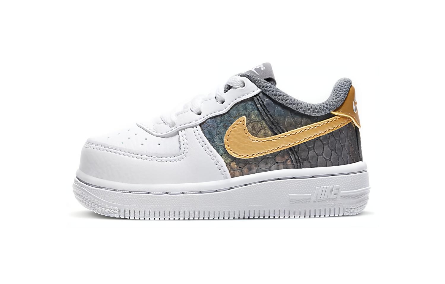 (TD) Nike Air Force 1 SE 'White Metallic Gold'