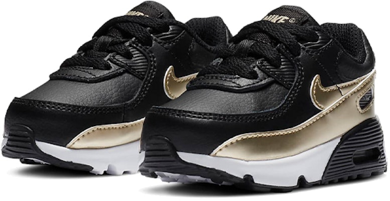 (Toddler) Nike Air Max 90 'Black Metallic Gold Star' CD6868-008 Lookbook (Toddler) Nike Air Max 90 'Black Metallic Gold Star' CD6868-008