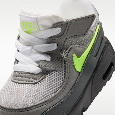 Sizing (Toddler) Nike Air Max 90 Black/Anthracite/Light Charcoal/Neon Yellow IQ9029-001
