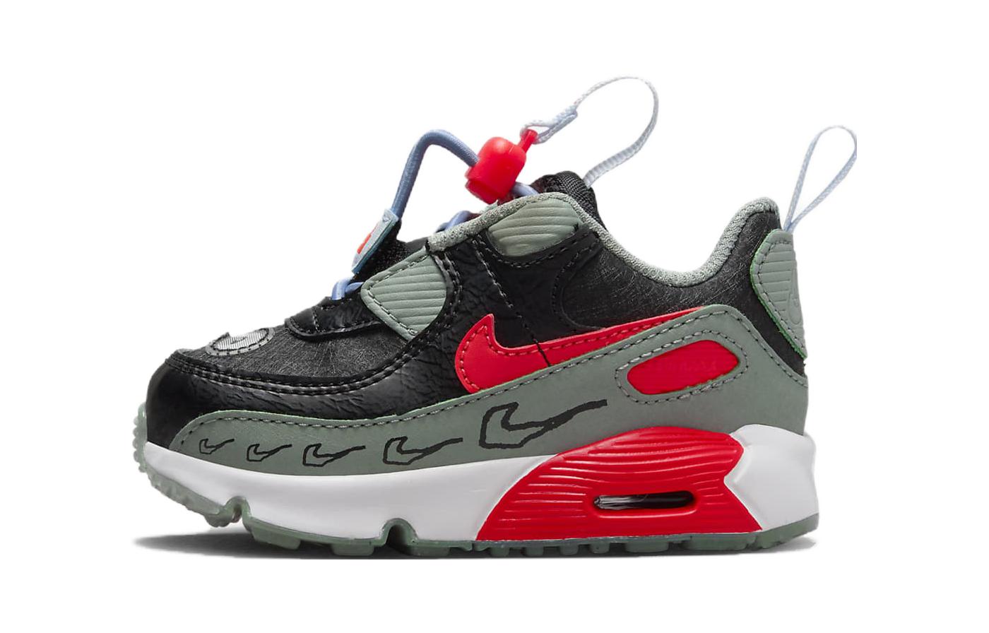 Buy 中童 Nike Air Max 90 松紧帶舒適氣質 防滑防踢 兒童休閒鞋 灰紅色