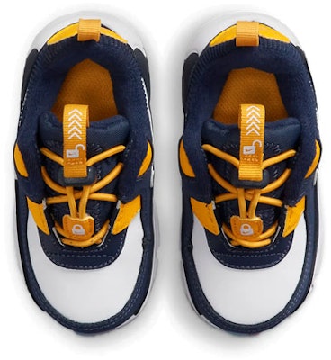 TD嬰童 Nike Air Max 90 Toggle SE 透氣防滑 低筒運動跑步鞋 藍白黃拼色 Shop TD嬰童 Nike Air Max 90 Toggle SE 透氣防滑 低筒運動跑步鞋 藍白黃拼色