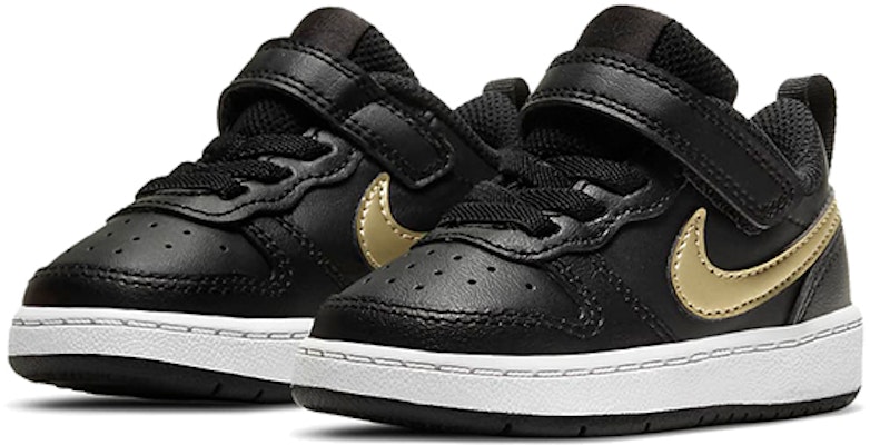 (Toddler) Nike Court Borough Low 2 'Black Metallic Gold Star' BQ5453-011 Lookbook (Toddler) Nike Court Borough Low 2 'Black Metallic Gold Star' BQ5453-011