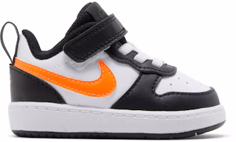 (Toddler) Nike Court Borough Low 2 'White Black Orange' BQ5453-115 (Toddler) Nike Court Borough Low 2 'White Black Orange' BQ5453-115