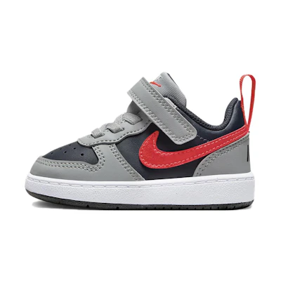 (TD) Nike Court Borough Low Recraft 'Light Smoke Grey Bright Crimson'