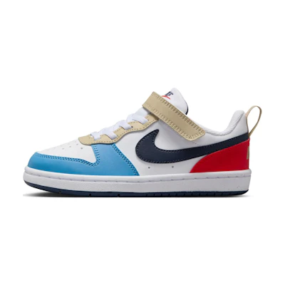 (TD) Nike Court Borough Low Recraft 'White Thunder Blue Light Crimson'