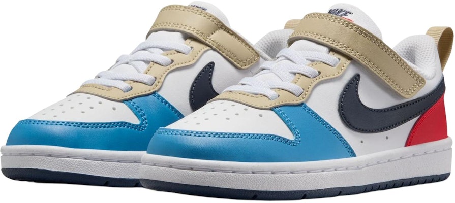 (Toddler) Nike Court Borough Low Recraft 'White Thunder Blue Light Crimson' DV5458-124 Lookbook (Toddler) Nike Court Borough Low Recraft 'White Thunder Blue Light Crimson' DV5458-124