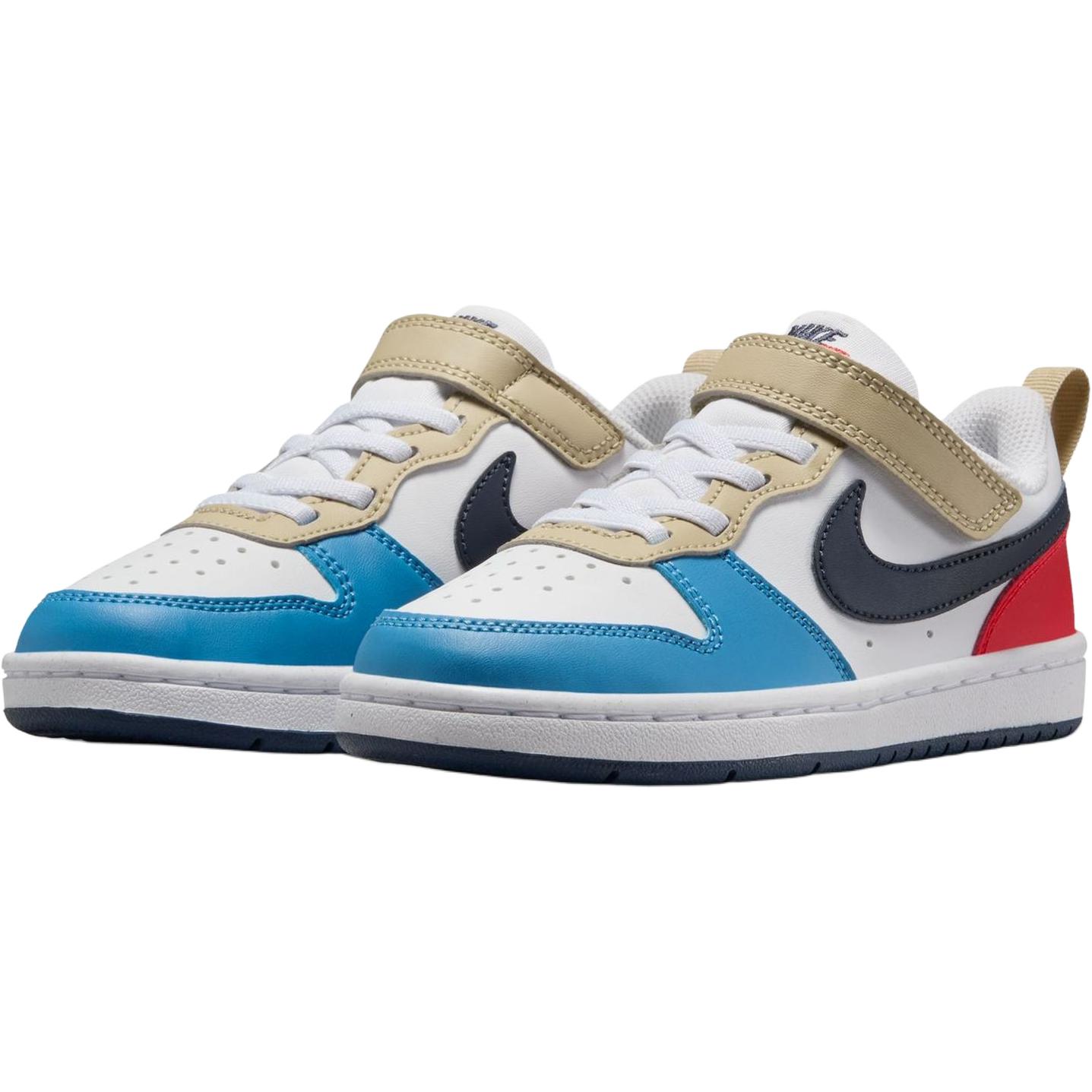 Lookbook (TD) Nike Court Borough Low Recraft ''Putih Thunder Biru Merah Terang'' DV5458-124