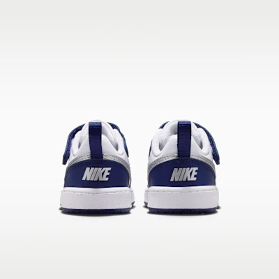 (Toddler) Nike Court Borough Low Recraft White/Deep Night/Midnight Navy/Metallic Silver DV5458-135 Details for (Toddler) Nike Court Borough Low Recraft White/Deep Night/Midnight Navy/Metallic Silver DV5458-135