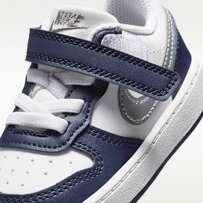 Sizing (Toddler) Nike Court Borough Low Recraft White/Deep Night/Midnight Navy/Metallic Silver DV5458-135