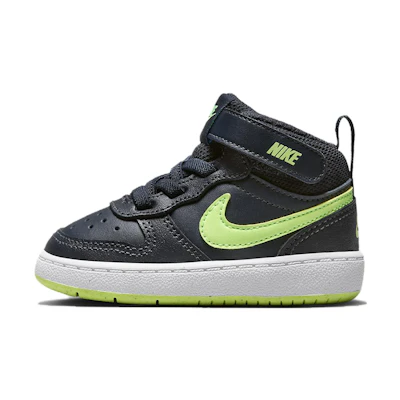 (TD) Nike Court Borough Mid 2 'Dark Obsidian Lime'