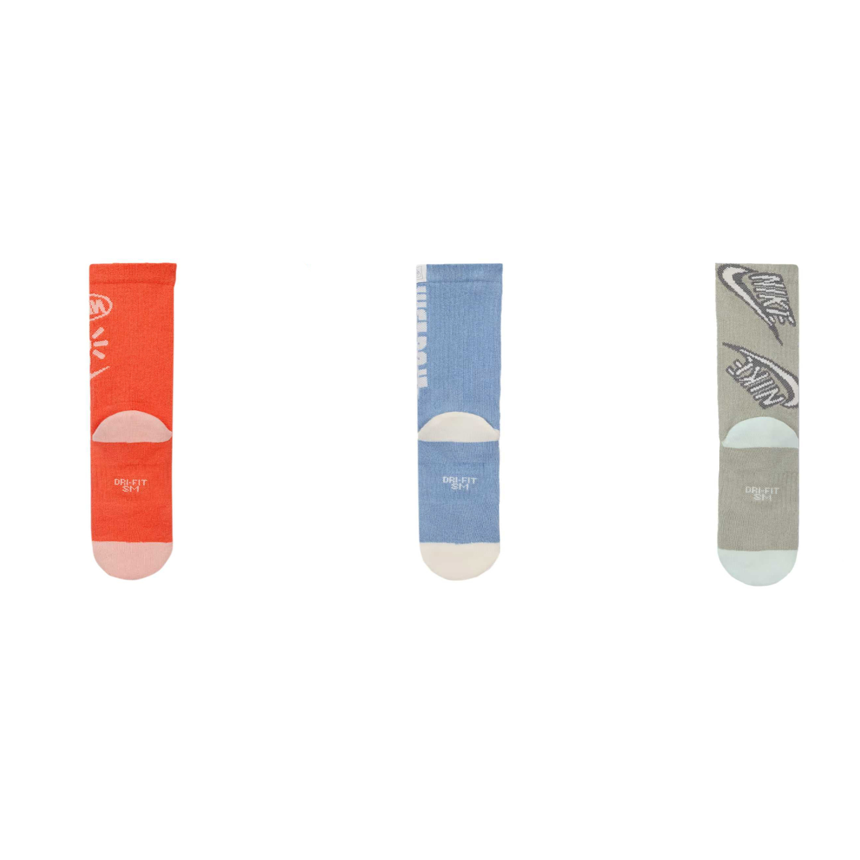 (Toddler) Nike Dri-FIT Everyday Kids' Cushioned Moisture-Wicking Socks 3-Pack. IM5245-901