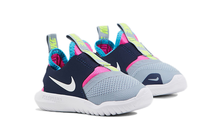 Lookbook (TD) Nike Flex Runner Lage Hardloopschoenen Grijs/Blauw/Roze AT4665-403