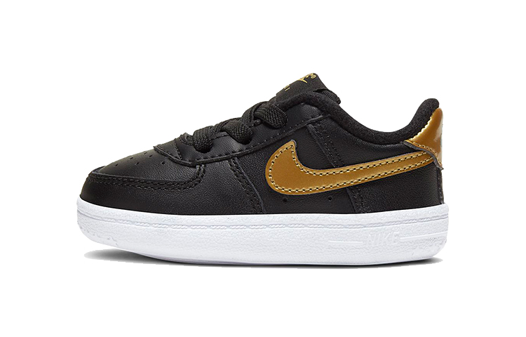 Buy (TD) Nike Force 1 'Hitam Emas Metalik' CK2201-002