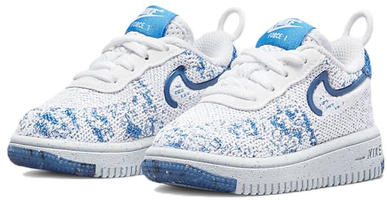 (TD) Kasut Nike Force 1 Crater Flyknit Low Tops Blue 'White' Skateboarding. DN4183-100 Lookbook (TD) Kasut Nike Force 1 Crater Flyknit Low Tops Blue 'White' Skateboarding. DN4183-100