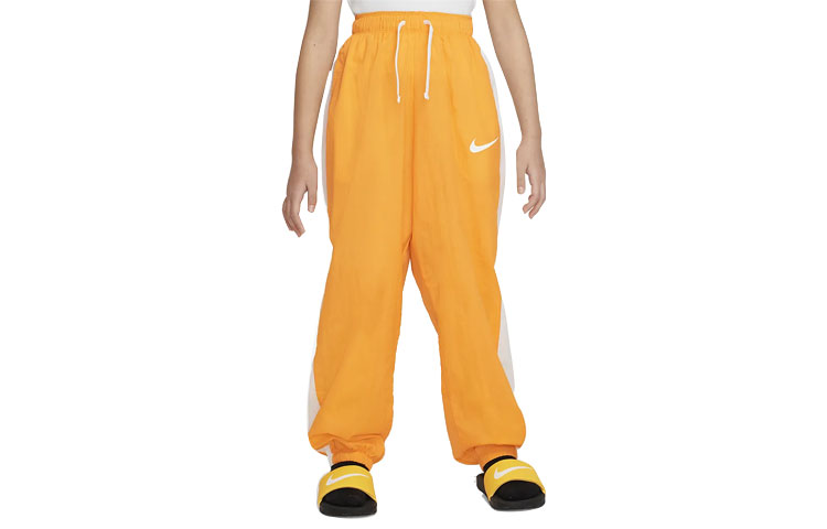 (Toddler) Nike Girls' Colorblock Drawstring Knit Sweatpants - Orange FB1269-836