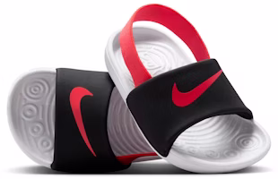 (Toddler) Nike Kawa Slide Black White Bright Crimson FJ8811-003 (Toddler) Nike Kawa Slide Black White Bright Crimson FJ8811-003
