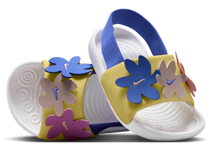 (Toddler) Nike Kawa Slide SE White Sapphire Magenta Soft Yellow IF3657-100