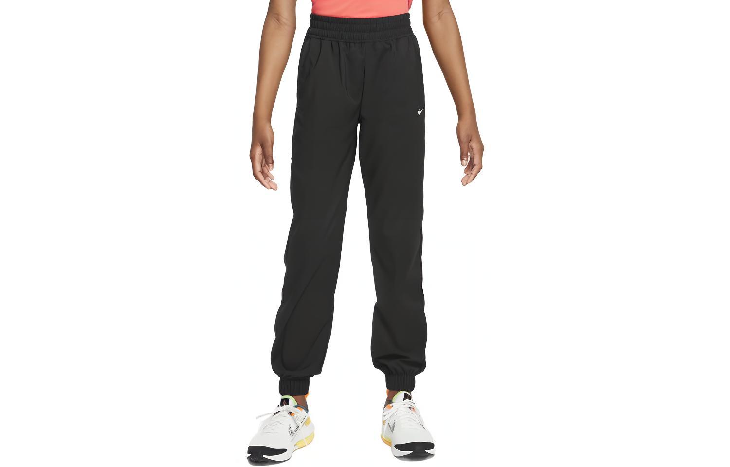(Toddler) Nike Kids' Black Woven Training Joggers with Simple Logo Design FD2857-010