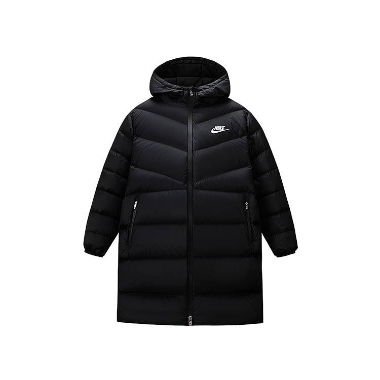(Toddler) Nike Kids' Mid-Length Hooded Down Coat Black NY2542247GS-002