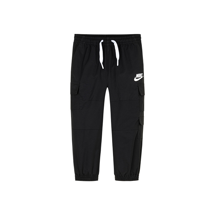 (Toddler) Nike Kids Black Sweatpants with Stylish Lettering and Drawstring Design. NY2432055PS-001