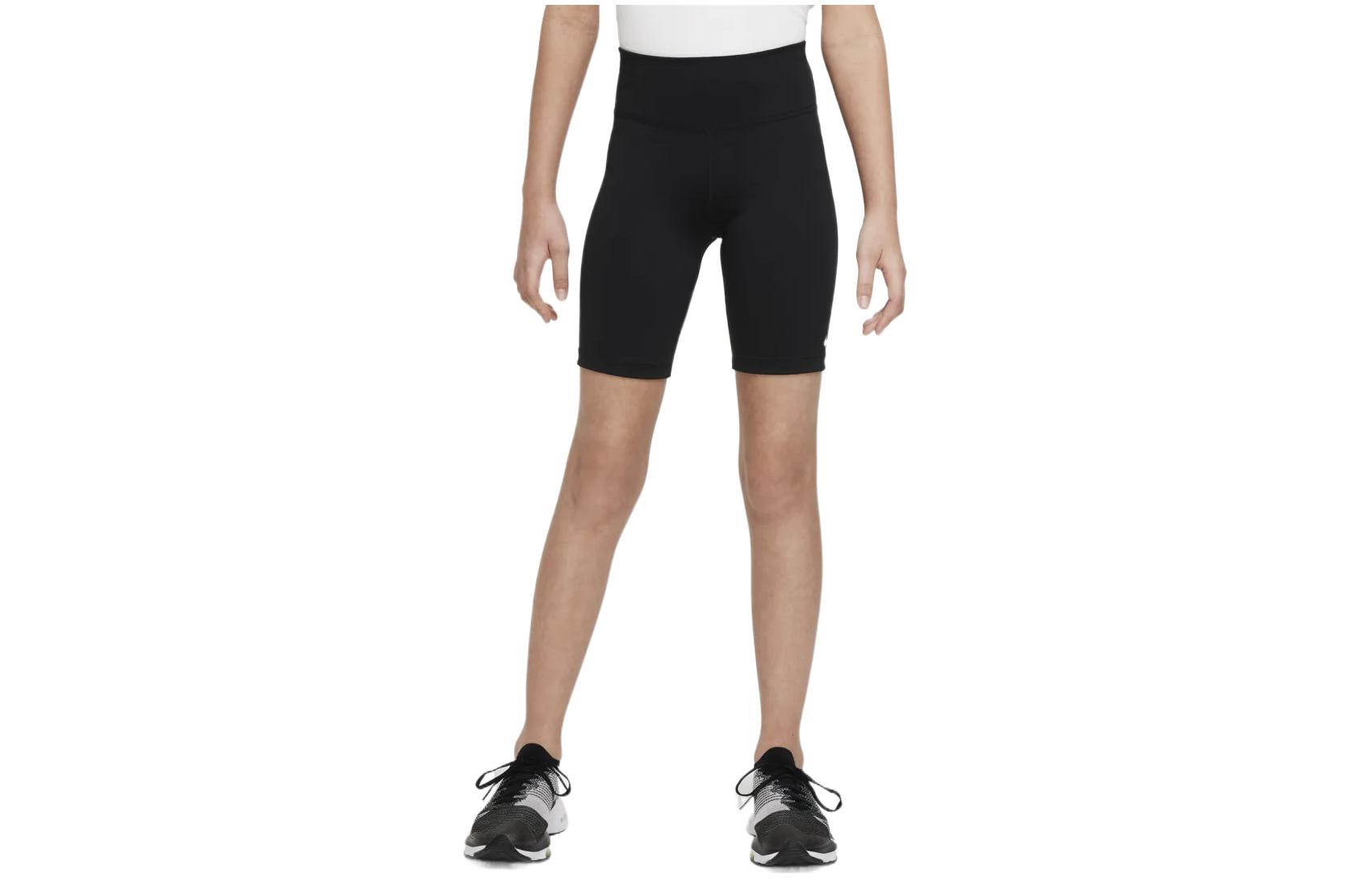 (Toddler) Nike Kids Dri-FIT High-Waisted Logo Biker Shorts Black (Girls). DQ8832-010