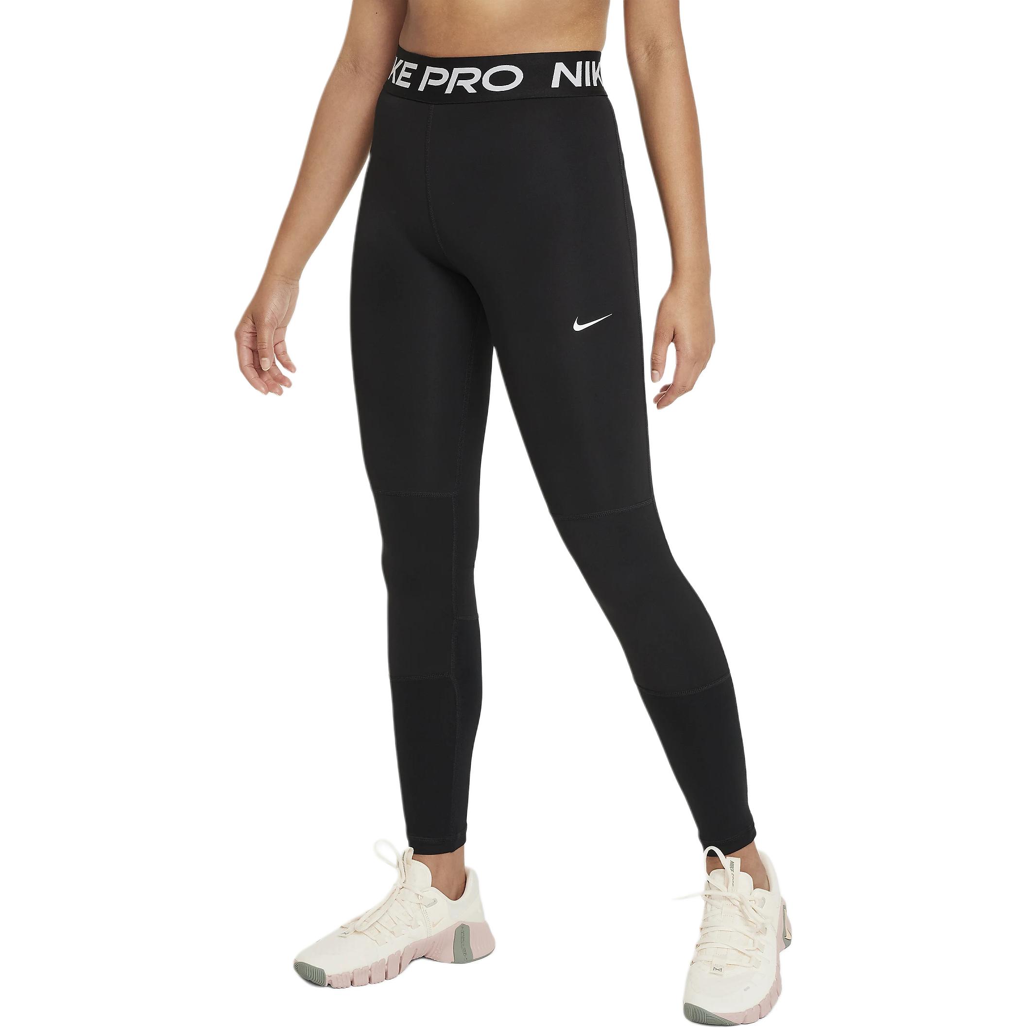 (Toddler) Nike Kids High-Waisted Tight-Fit Black Pants - Girls' Breathable Casual Wear DA1028-010