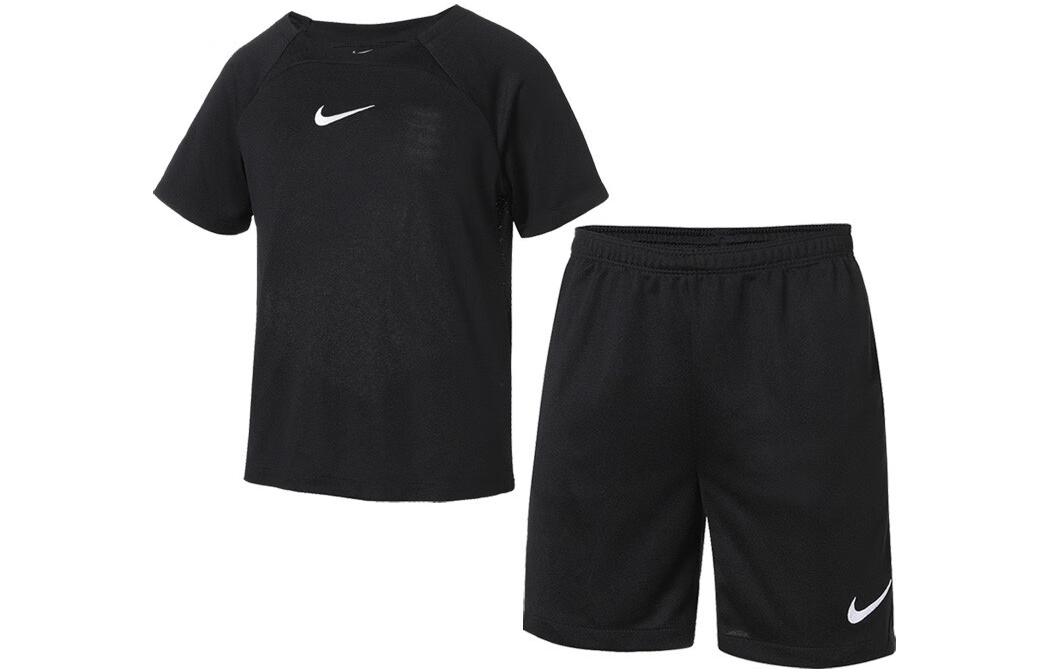 (Toddler) Nike Kids Logo Print Black Short Sleeve & Shorts Infant Sports Set DH9484-011