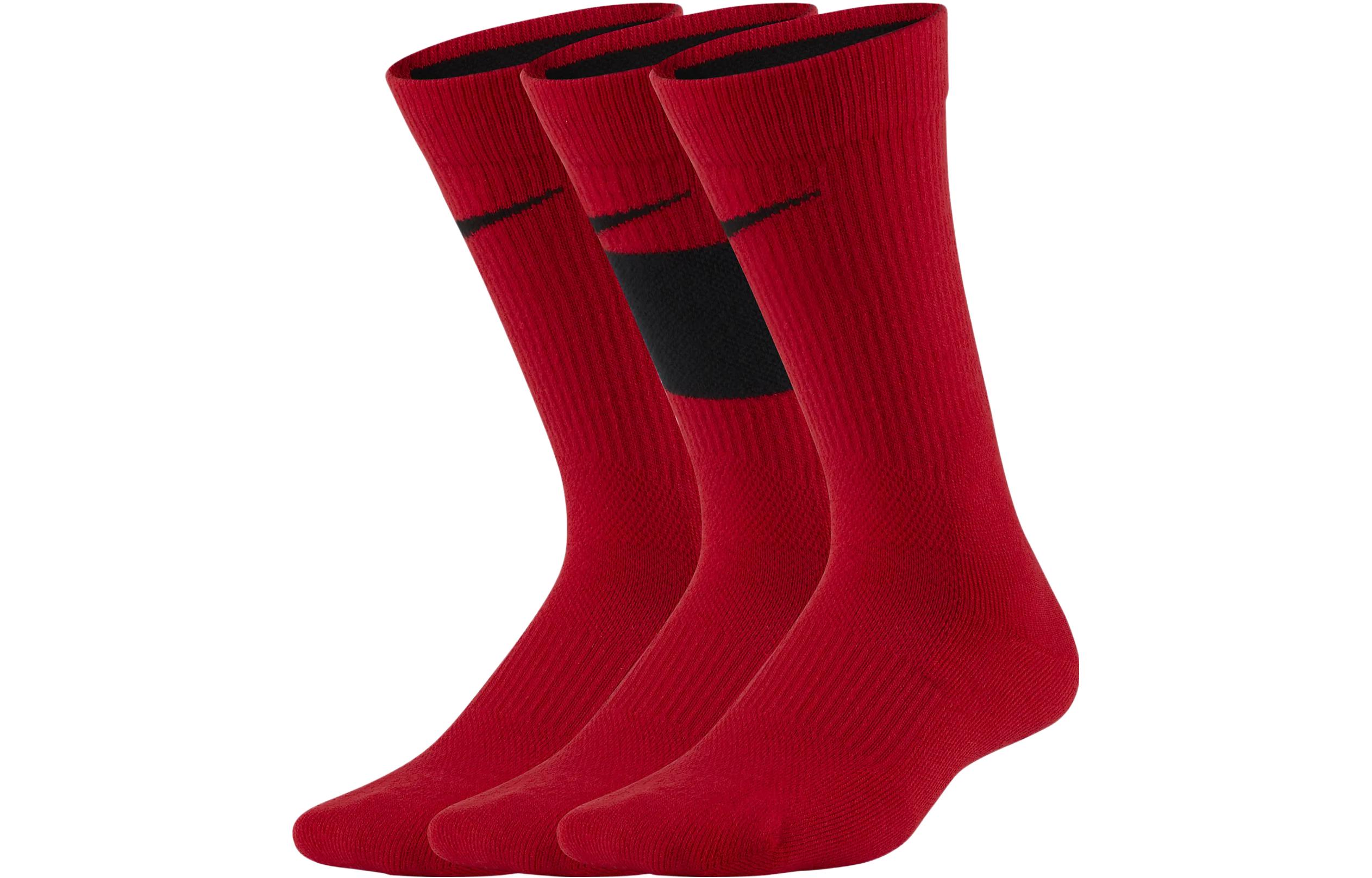 (Toddler) Nike Logo Kids Crew Socks 3-Pack - Red Children's Edition CW6063-657