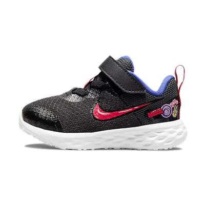 (TD) Nike Revolution 6 Low-Top Running Shoes Black/Red/Purple