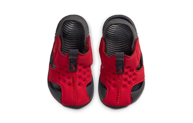 Lookbook 【TD幼童】Nike Sunray Protect 2 魔鬼氈涼鞋 黑紅拼色