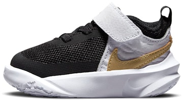 (Toddler) Nike Team Hustle D10 'Black White Metallic Gold' CW6737-002 (Toddler) Nike Team Hustle D10 'Black White Metallic Gold' CW6737-002